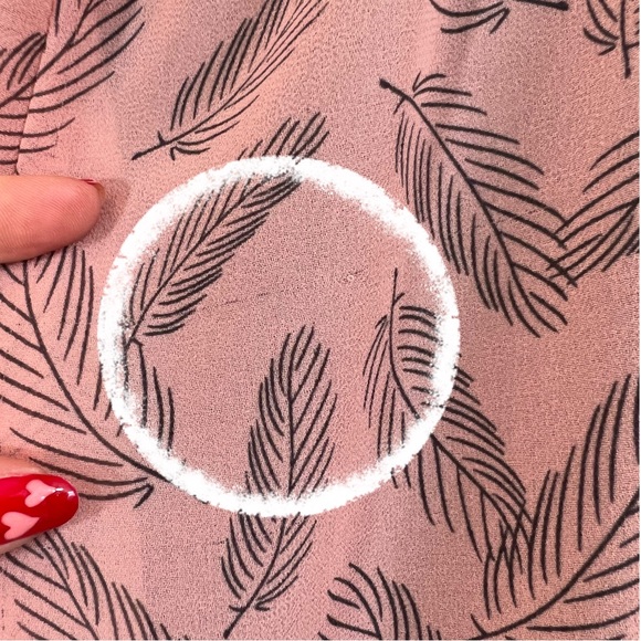 ❌SOLD❌Torrid Lexie Babydoll Chiffon Tunic Pink Feather Print Plus 2 18 to 20 2X - Picture 10 of 17